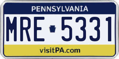 PA license plate MRE5331
