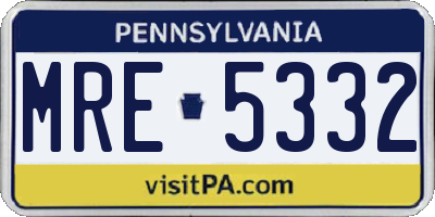 PA license plate MRE5332