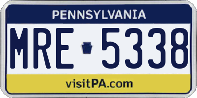 PA license plate MRE5338