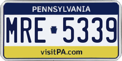 PA license plate MRE5339