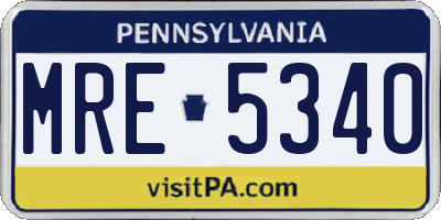PA license plate MRE5340