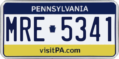 PA license plate MRE5341