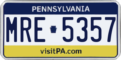 PA license plate MRE5357