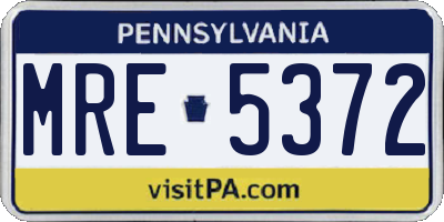 PA license plate MRE5372