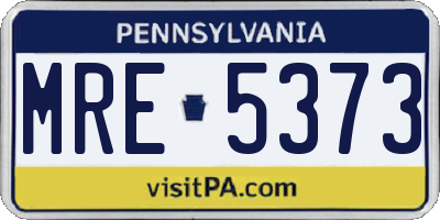 PA license plate MRE5373