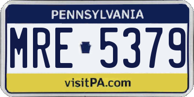PA license plate MRE5379
