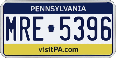 PA license plate MRE5396