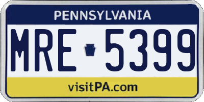 PA license plate MRE5399