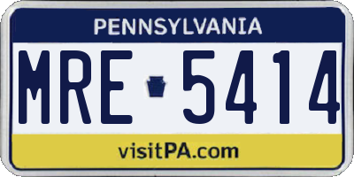 PA license plate MRE5414