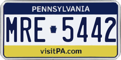 PA license plate MRE5442