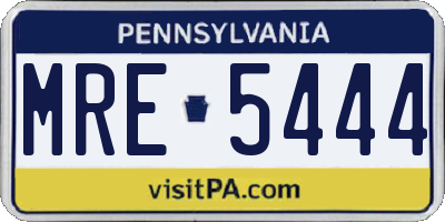 PA license plate MRE5444