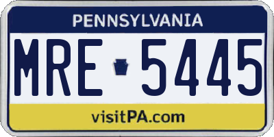 PA license plate MRE5445