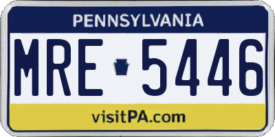 PA license plate MRE5446