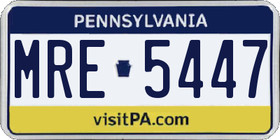 PA license plate MRE5447