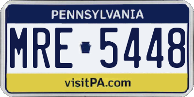PA license plate MRE5448