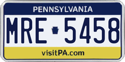 PA license plate MRE5458