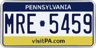 PA license plate MRE5459