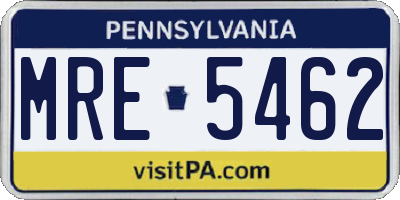PA license plate MRE5462
