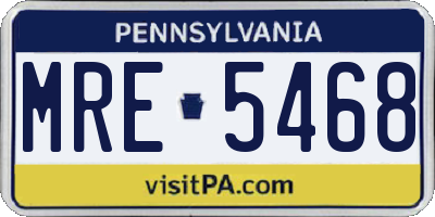 PA license plate MRE5468
