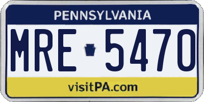 PA license plate MRE5470