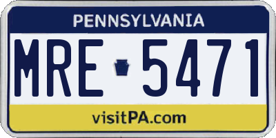 PA license plate MRE5471