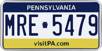 PA license plate MRE5479