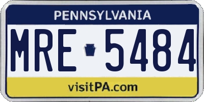 PA license plate MRE5484