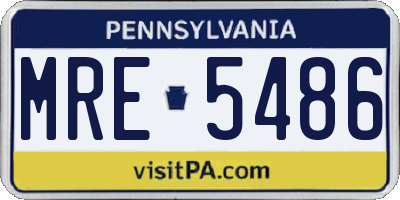 PA license plate MRE5486