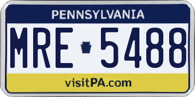 PA license plate MRE5488