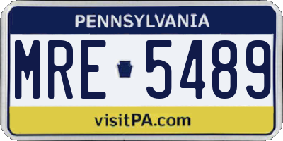 PA license plate MRE5489