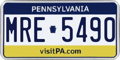 PA license plate MRE5490