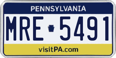 PA license plate MRE5491