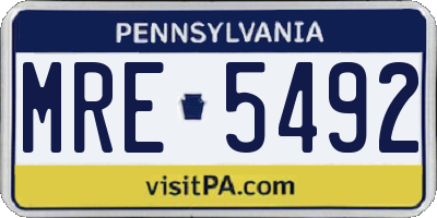 PA license plate MRE5492