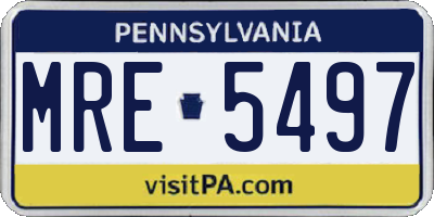 PA license plate MRE5497