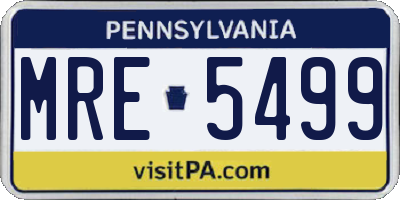 PA license plate MRE5499
