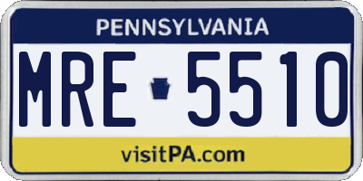 PA license plate MRE5510