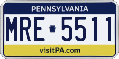 PA license plate MRE5511
