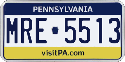 PA license plate MRE5513