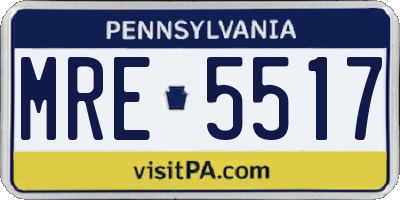 PA license plate MRE5517