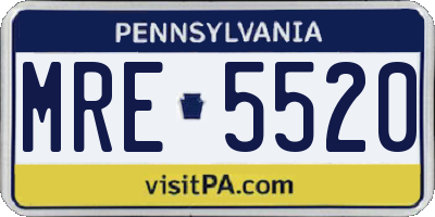 PA license plate MRE5520