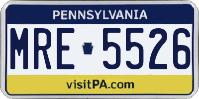 PA license plate MRE5526