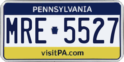 PA license plate MRE5527