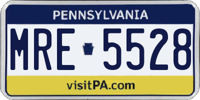 PA license plate MRE5528