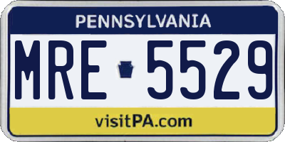 PA license plate MRE5529