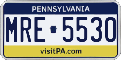 PA license plate MRE5530