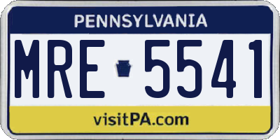 PA license plate MRE5541