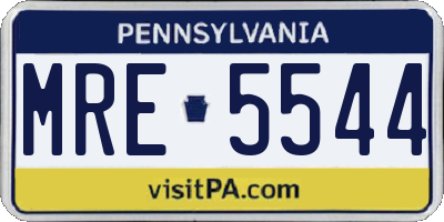 PA license plate MRE5544
