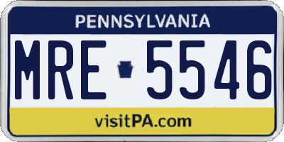 PA license plate MRE5546