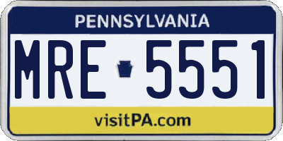 PA license plate MRE5551