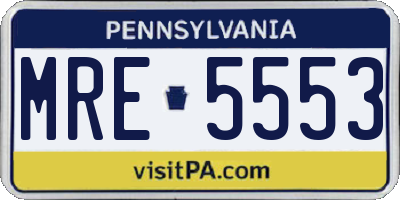 PA license plate MRE5553